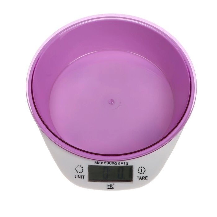Весы кухонные Irit IR-7117, электронные, до 5 кг, фиолетовые от компании Интернет-гипермаркет «MOLL» - фото 1