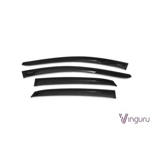 Ветровики Vinguru Hyundai i30 II (GD) 2012-2016, хэтчбек накладные скотч 4 шт, акрил