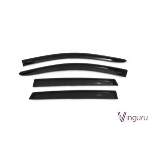 Ветровики Vinguru Lada X-Ray 2016-2016, крос накладные скотч 4 шт, акрил