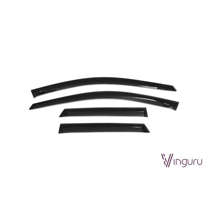 Ветровики Vinguru Renault Kaptur 2016-2016, накладные скотч 4 шт, акрил от компании Интернет-гипермаркет «MOLL» - фото 1