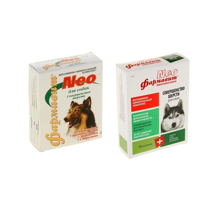 Витаминный комлпекс "Фармавит Neo" для собак, совершенство шерсти, 90 таб от компании Интернет-гипермаркет «MOLL» - фото 1