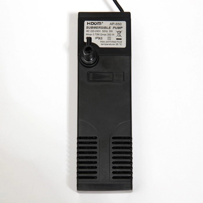 Внутренний фильтр Hidom AP-650L, 350 л/ч, 5 Вт, с дождевальной флейтой от компании Интернет-гипермаркет «MOLL» - фото 1