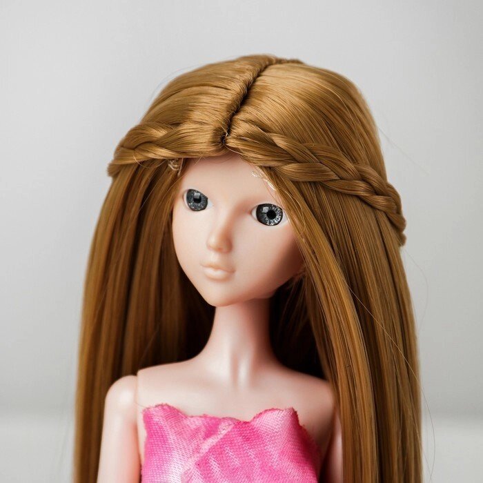 Волосы для кукол "Прямые с косичками" размер маленький, цвет 24 от компании Интернет-гипермаркет «MOLL» - фото 1