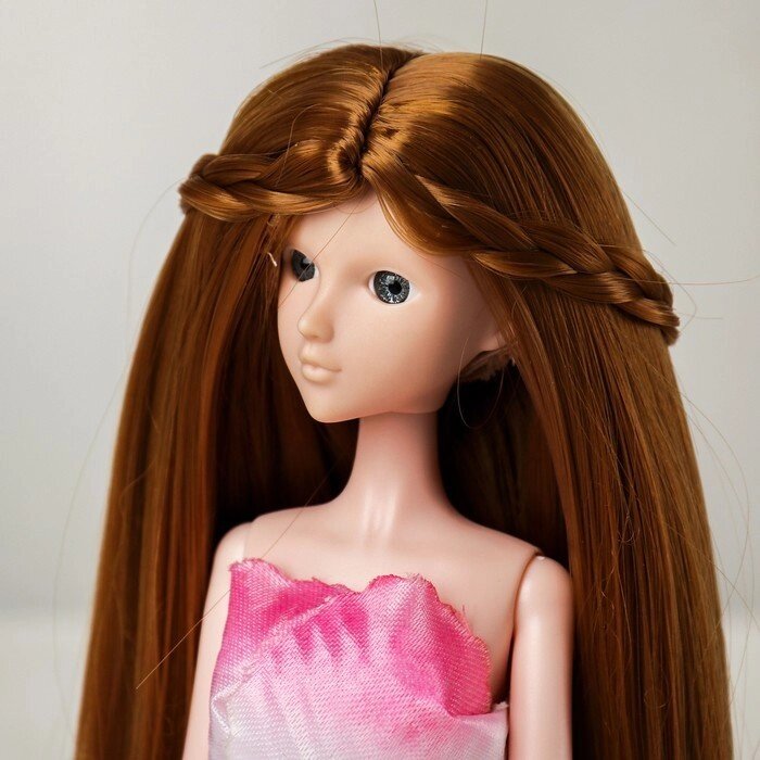 Волосы для кукол "Прямые с косичками" размер маленький, цвет 28 от компании Интернет-гипермаркет «MOLL» - фото 1