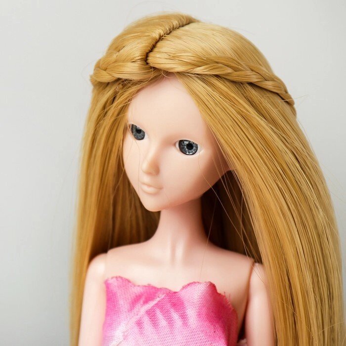 Волосы для кукол "Прямые с косичками" размер маленький, цвет 86 от компании Интернет-гипермаркет «MOLL» - фото 1