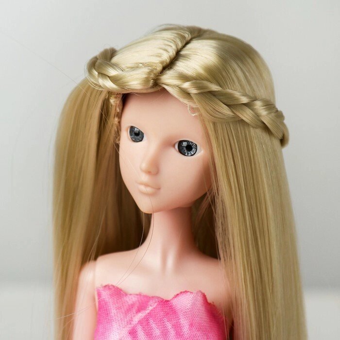 Волосы для кукол "Прямые с косичками" размер маленький, цвет 88 от компании Интернет-гипермаркет «MOLL» - фото 1