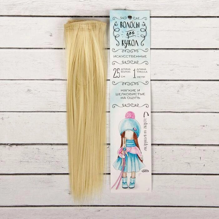 Волосы - тресс для кукол "Прямые" длина волос: 25 см, ширина: 100 см, цвет № 613 от компании Интернет-гипермаркет «MOLL» - фото 1
