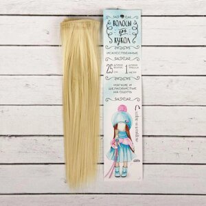 Волосы - тресс для кукол "Прямые" длина волос: 25 см, ширина: 100 см, цвет № 613