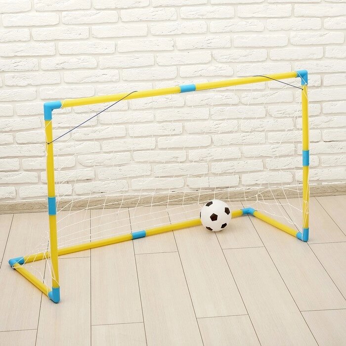 Ворота футбольные "Весёлый футбол" с сеткой, с мячом от компании Интернет-гипермаркет «MOLL» - фото 1