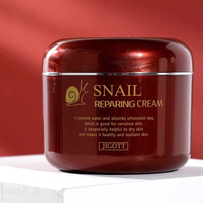 Восстанавливающий крем с муцином улитки JIGOTT Snail Reparing Cream, 100 г от компании Интернет-гипермаркет «MOLL» - фото 1