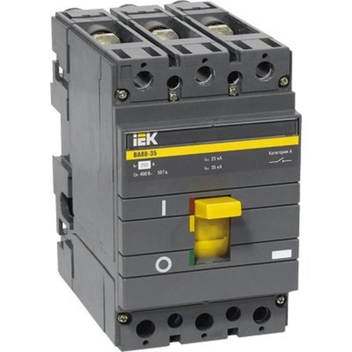 Выключатель автоматический IEK, трехполюсный, 250 А, ВА 88-35, SVA30-3-0250 от компании Интернет-гипермаркет «MOLL» - фото 1