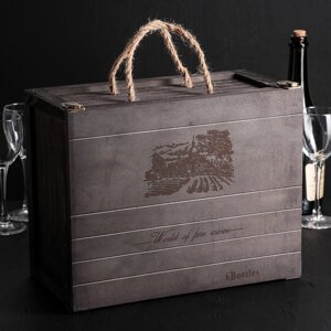 Ящик для хранения вина "Карибы", 34,52718,3 см, на 6 бутылок