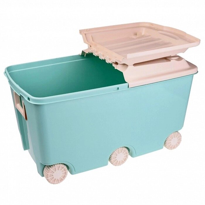 Ящик для игрушек на колёсах, цвет зелёный от компании Интернет-гипермаркет «MOLL» - фото 1