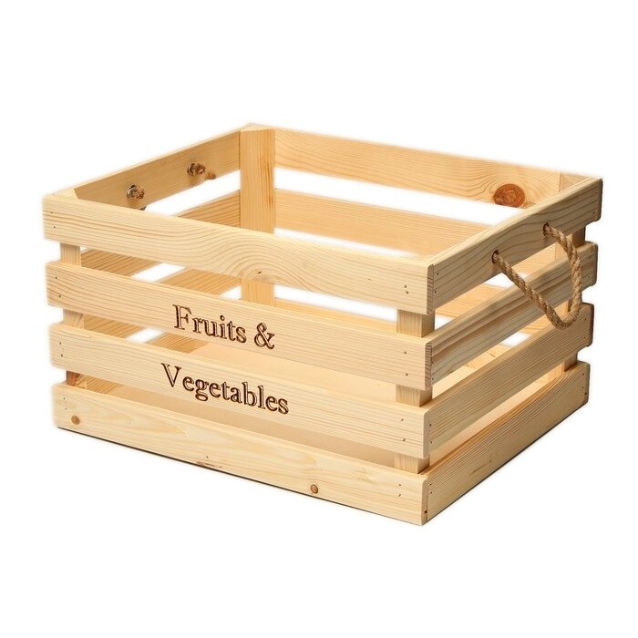 Ящик для овощей и фруктов, 40  30  20 см, деревянный от компании Интернет-гипермаркет «MOLL» - фото 1