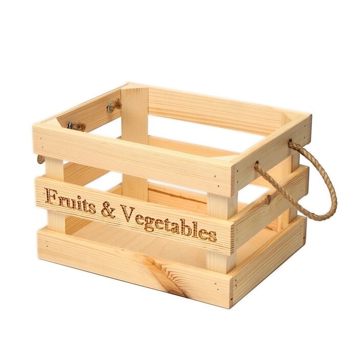 Ящик для овощей и фруктов, 40  30  25 см, деревянный от компании Интернет-гипермаркет «MOLL» - фото 1