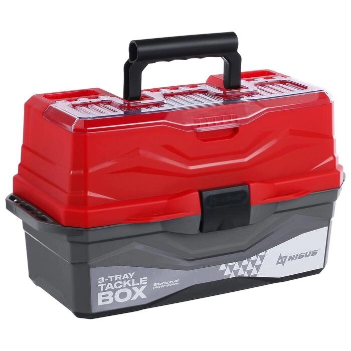 Ящик для снастей Tackle Box NISUS трёхполочный, цвет красный от компании Интернет-гипермаркет «MOLL» - фото 1
