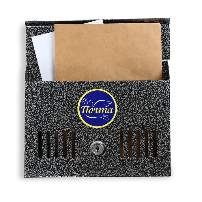 Ящик почтовый с замком, горизонтальный "Мини", серебристый от компании Интернет-гипермаркет «MOLL» - фото 1
