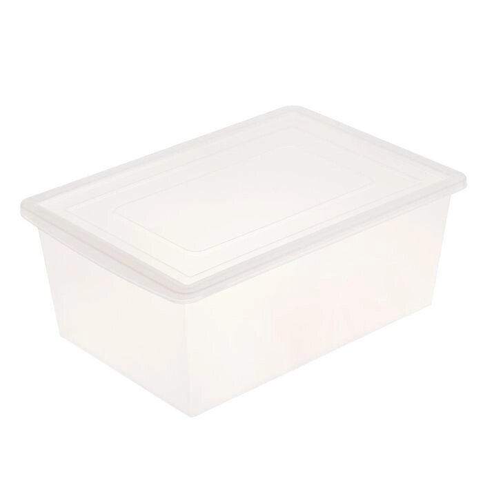 Ящик универсальный для хранения с крышкой, объём 30л, цвет прозрачно-матовый от компании Интернет-гипермаркет «MOLL» - фото 1