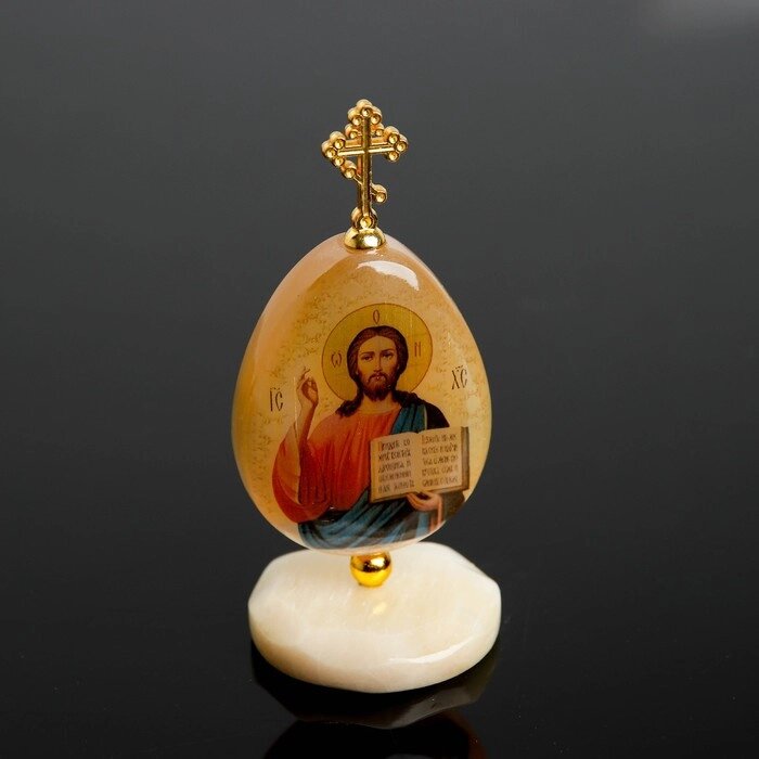 Яйцо "Спаситель Иисус Христос", на подставке, 511 см, селенит от компании Интернет-гипермаркет «MOLL» - фото 1