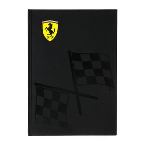 Записная книжка А5 128 листов в клетку Ferrari, твёрдая обложка, матовая ламинация, выборочный УФ-лак, блок офсет 65