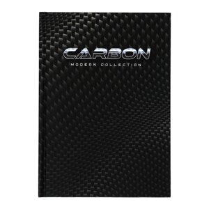 Записная книжка А5 160 листов в линию "Карбон", твёрдая обложка, матовая ламинация, тиснение фольгой, блок