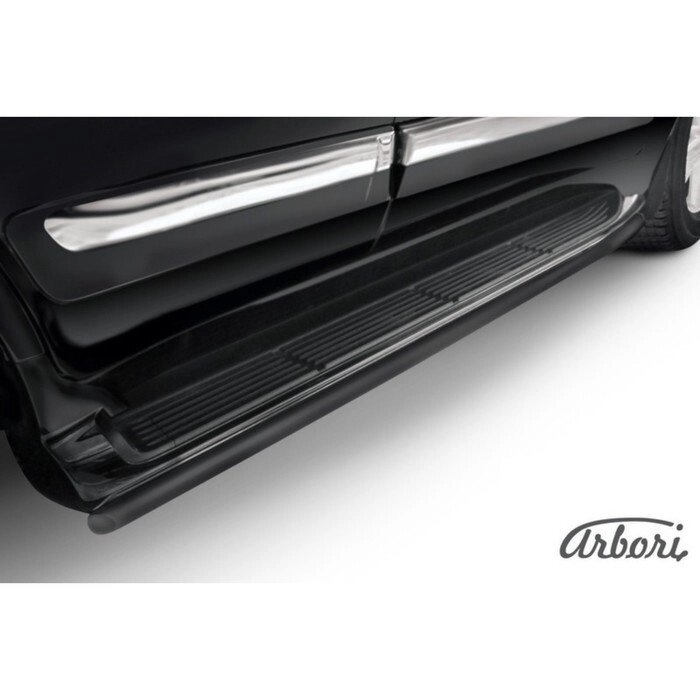 Защита штатного порога Arbori d42 черная Lexus LX-570 2012- от компании Интернет-гипермаркет «MOLL» - фото 1