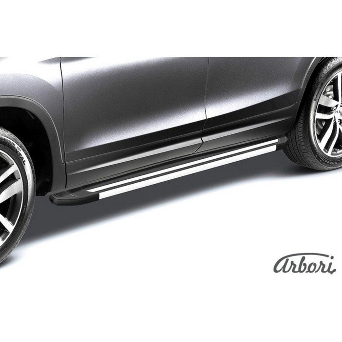Защита штатных порогов алюминиевый профиль Arbori "Luxe Black" 1700 черная Chery TIGGO 5 2014- от компании Интернет-гипермаркет «MOLL» - фото 1