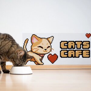 Защитная самоклеящаяся пленка на месте кормления/туалета питомца "Cats caféКот-пиксель" 50