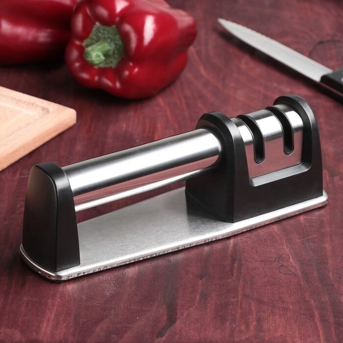 Заточка для ножей "Металлик", с 2 отделениями для стальных и керамических ножей от компании Интернет-гипермаркет «MOLL» - фото 1
