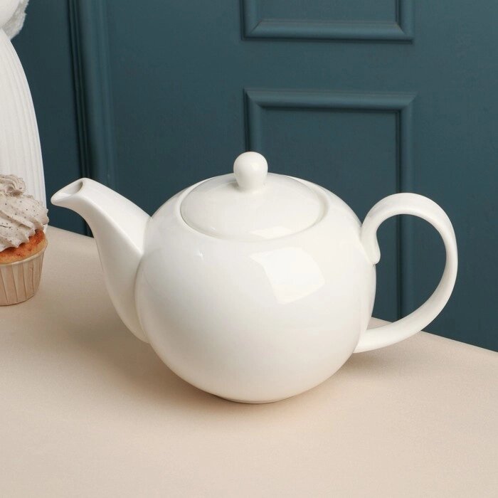 Заварочный чайник "Barista", 1.6 л, белый, фарфор от компании Интернет-гипермаркет «MOLL» - фото 1