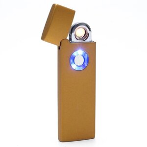 Зажигалка электронная в подарочной коробке, USB, спираль, золотая, 2.5х8 см
