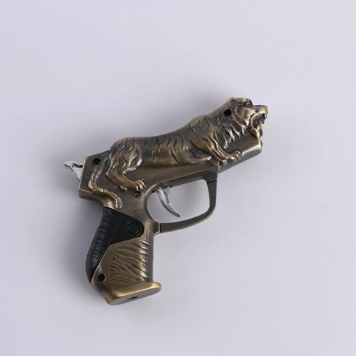 Зажигалка газовая "Пистолет с тигром", 7х10 см от компании Интернет-гипермаркет «MOLL» - фото 1