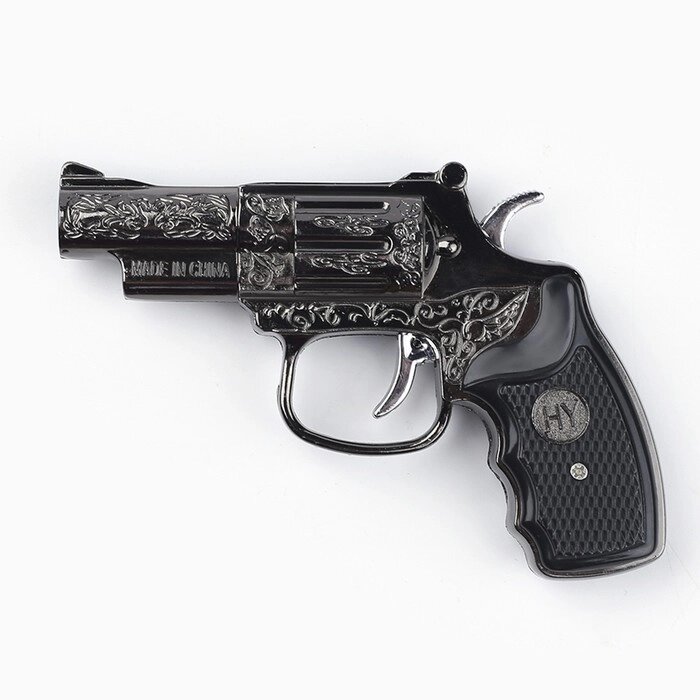 Зажигалка газовая "Револьвер", пьезо, серебро от компании Интернет-гипермаркет «MOLL» - фото 1