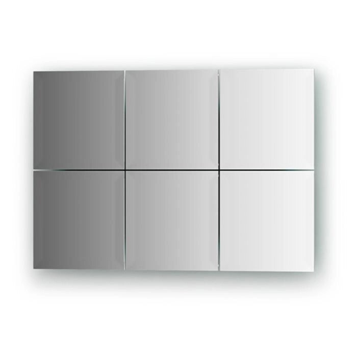 Зеркальная плитка с фацетом 15 мм, - комплект 6 шт квадрат 15 х 15 см, серебро Evoform от компании Интернет-гипермаркет «MOLL» - фото 1