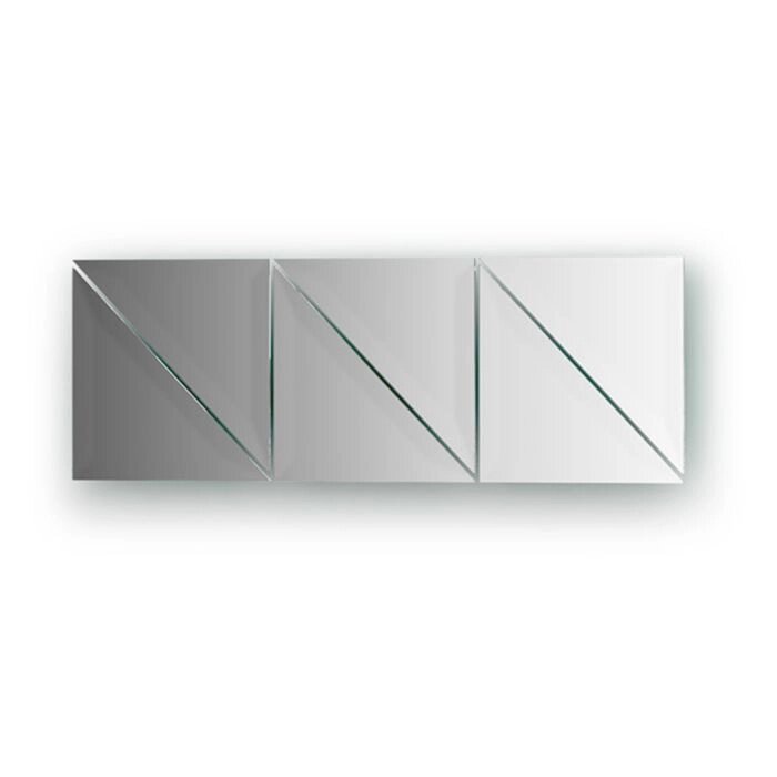 Зеркальная плитка с фацетом 15 мм, - комплект 6 шт треугольник 15 х 15 см, серебро Evoform от компании Интернет-гипермаркет «MOLL» - фото 1