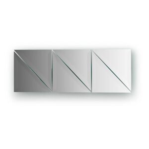 Зеркальная плитка с фацетом 15 мм, комплект 6 шт треугольник 15 х 15 см, серебро Evoform