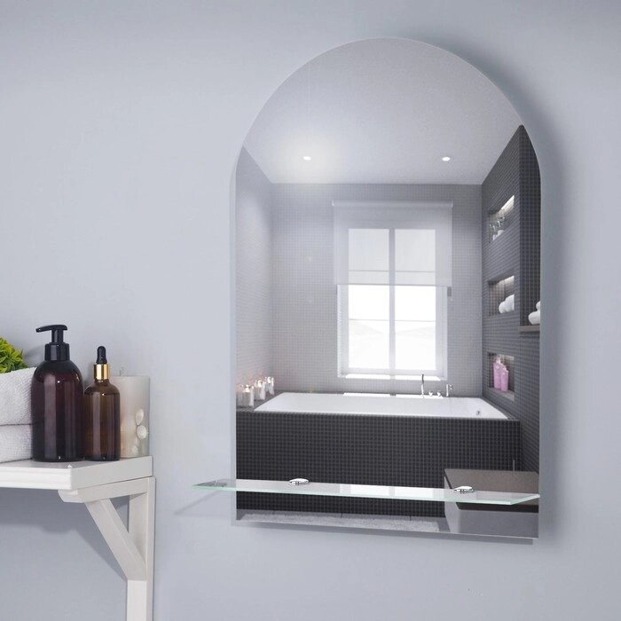 Зеркало "Арка", настенное, с полочкой, 3959 см от компании Интернет-гипермаркет «MOLL» - фото 1