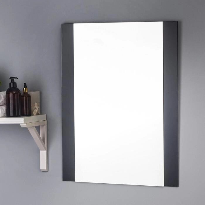 Зеркало , настенное, 67х52см, с декоративными вставками (цвет вставки черный) от компании Интернет-гипермаркет «MOLL» - фото 1