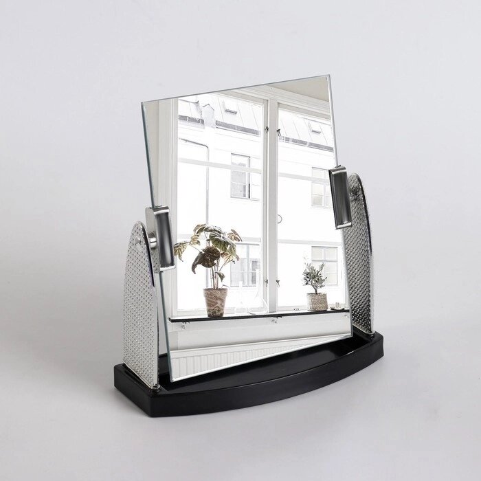 Зеркало настольное "Металика", зеркальная поверхность 11,5  14,5 см, цвет серебристый от компании Интернет-гипермаркет «MOLL» - фото 1