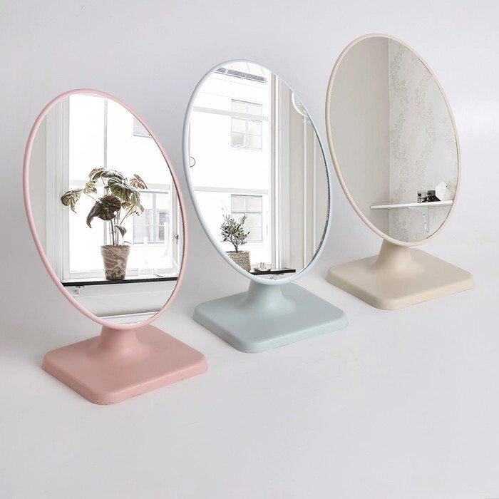 Зеркало настольное, зеркальная поверхность 14,3  20 см, МИКС от компании Интернет-гипермаркет «MOLL» - фото 1