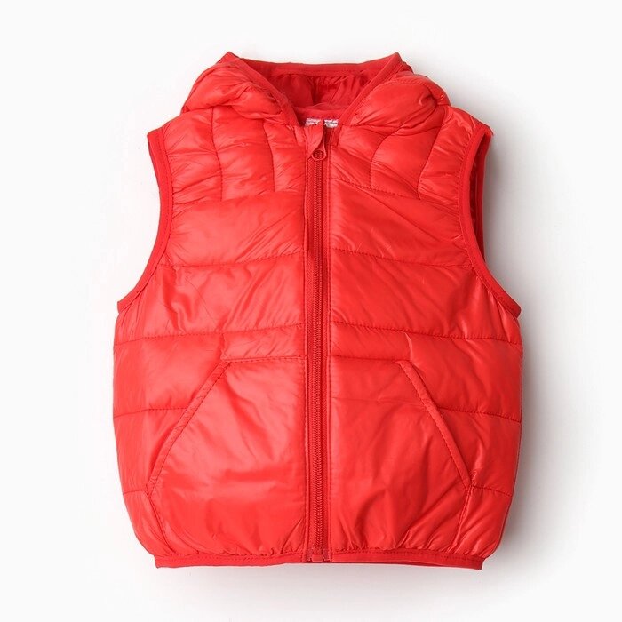 Жилет утеплённый для девочек, цвет красный, рост 110-116 см от компании Интернет-гипермаркет «MOLL» - фото 1