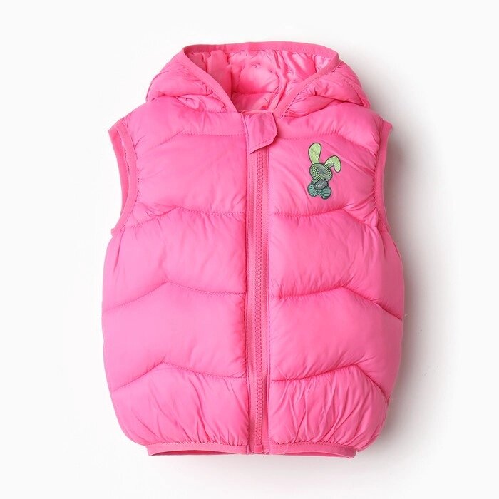 Жилет утеплённый для девочек, цвет розовый, рост 104-110 см от компании Интернет-гипермаркет «MOLL» - фото 1
