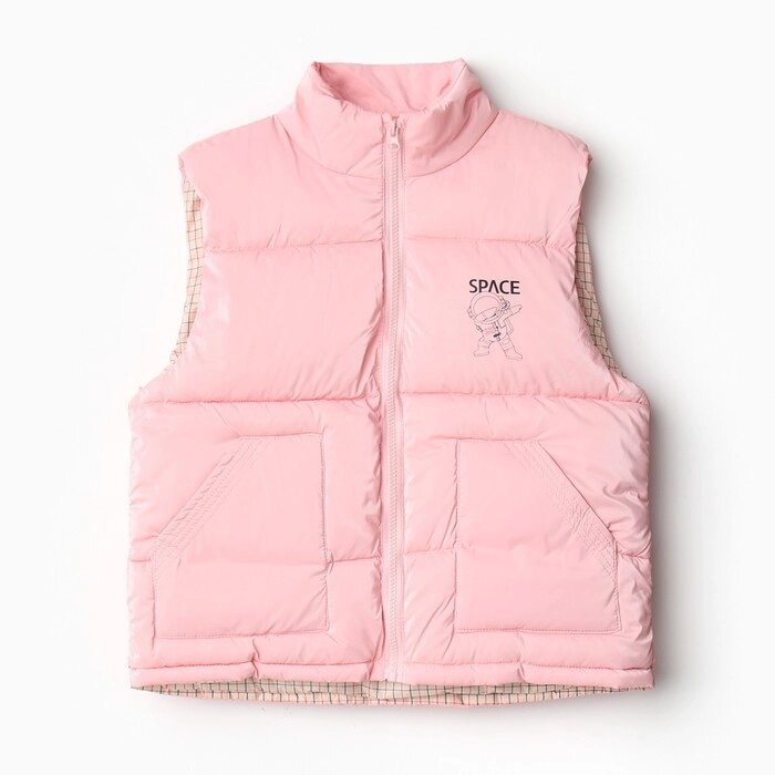 Жилет утеплённый для девочек, цвет розовый, рост 134-140 см от компании Интернет-гипермаркет «MOLL» - фото 1
