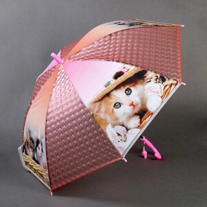Зонт детский 3Д "Модная кошечка", D=80 см