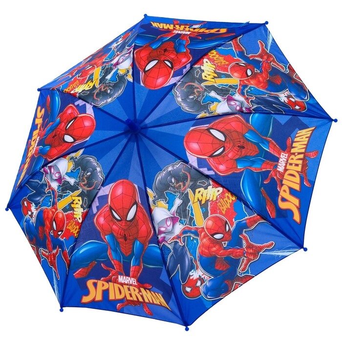 Зонт детский. Человек паук, синий, 8 спиц d=86 см от компании Интернет-гипермаркет «MOLL» - фото 1