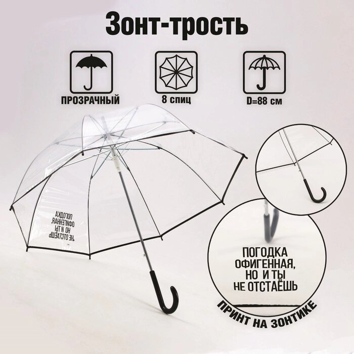 Зонт-купол "Погодка офигительная, но и ты не отстаёшь", 8 спиц от компании Интернет-гипермаркет «MOLL» - фото 1