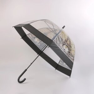 Зонт - трость полуавтоматический "Башни", 8 спиц, R = 40 см, цвет МИКС
