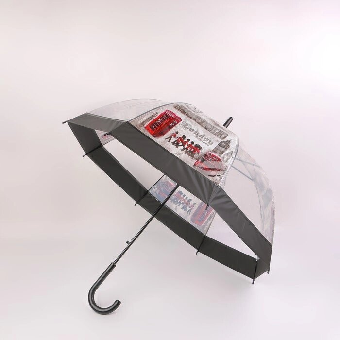 Зонт - трость полуавтоматический "Города", 8 спиц, R = 40 см, цвет МИКС от компании Интернет-гипермаркет «MOLL» - фото 1