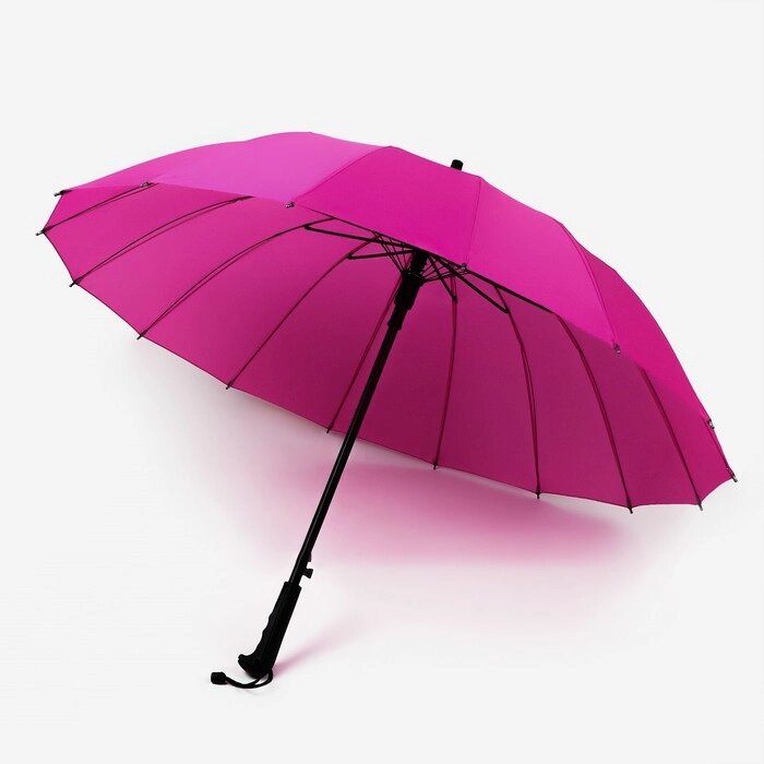 Зонт - трость полуавтоматический "Однотонный", 16 спиц, R = 48 см, цвет МИКС от компании Интернет-гипермаркет «MOLL» - фото 1