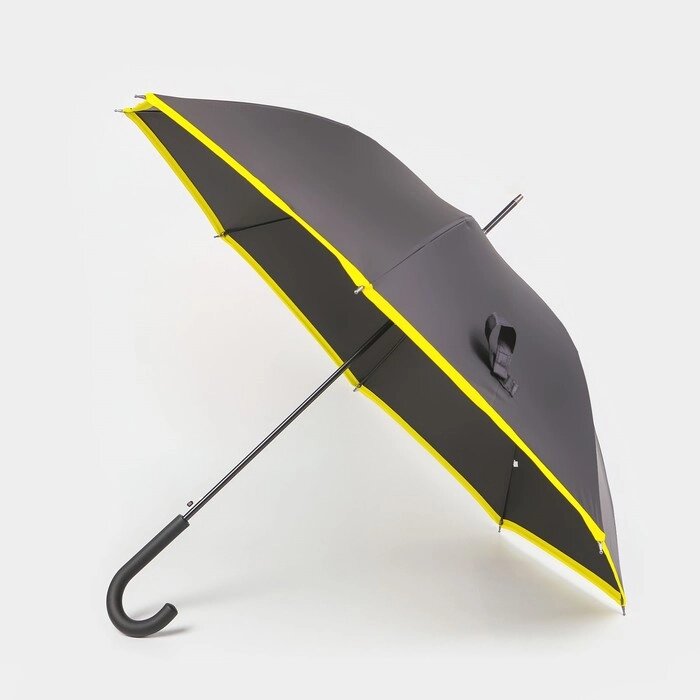 Зонт жен трость п/авт R51 8спиц П/Э Кант руч крюк чёрн/жёлт пакет шильд QF от компании Интернет-гипермаркет «MOLL» - фото 1
